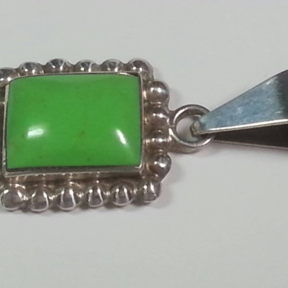 Variscite Sterling Silver Pendant & Chain View 2